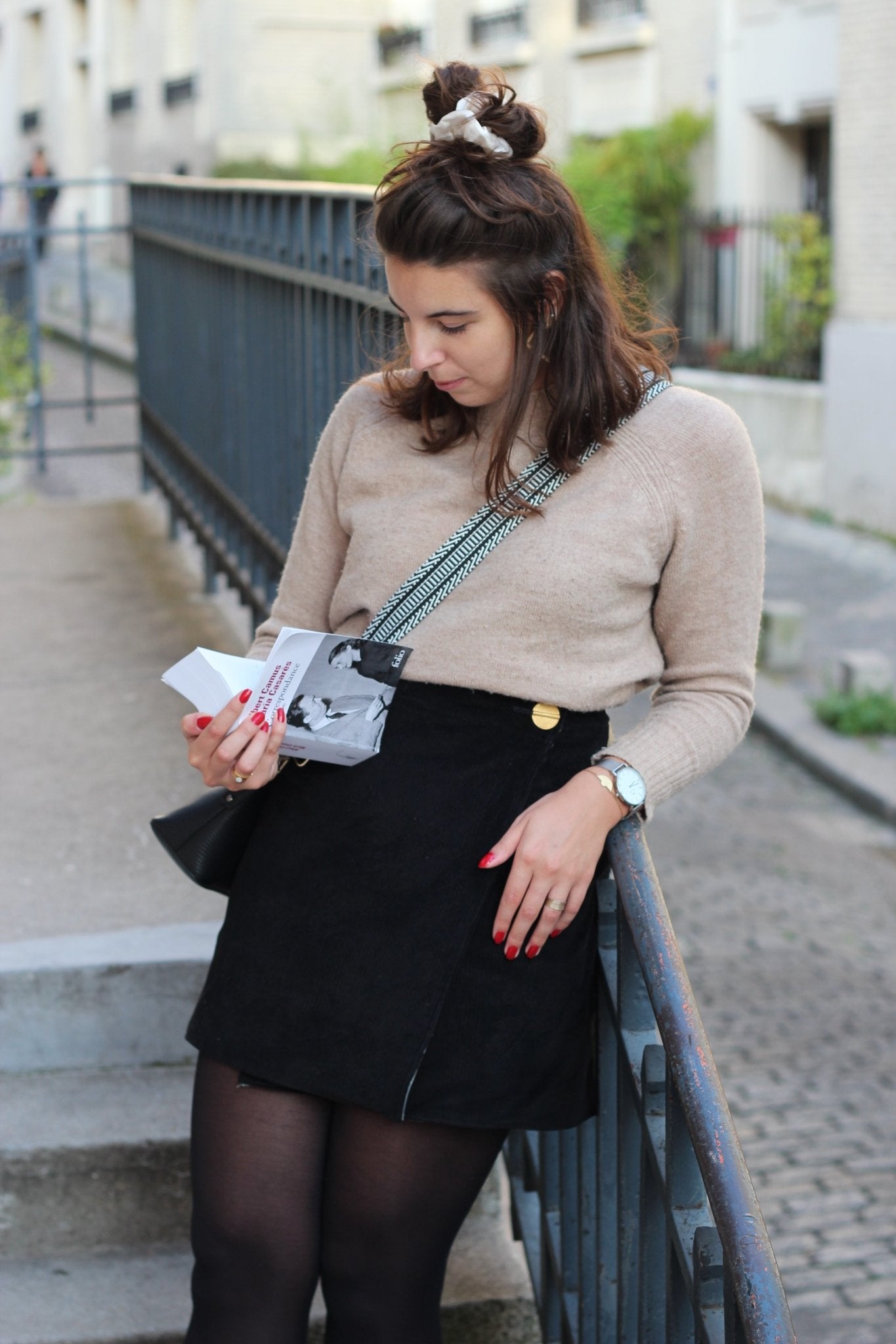 Jupe Maureen | Réversible Vert/ Noire Kaki / Noire - Aptaé Paris