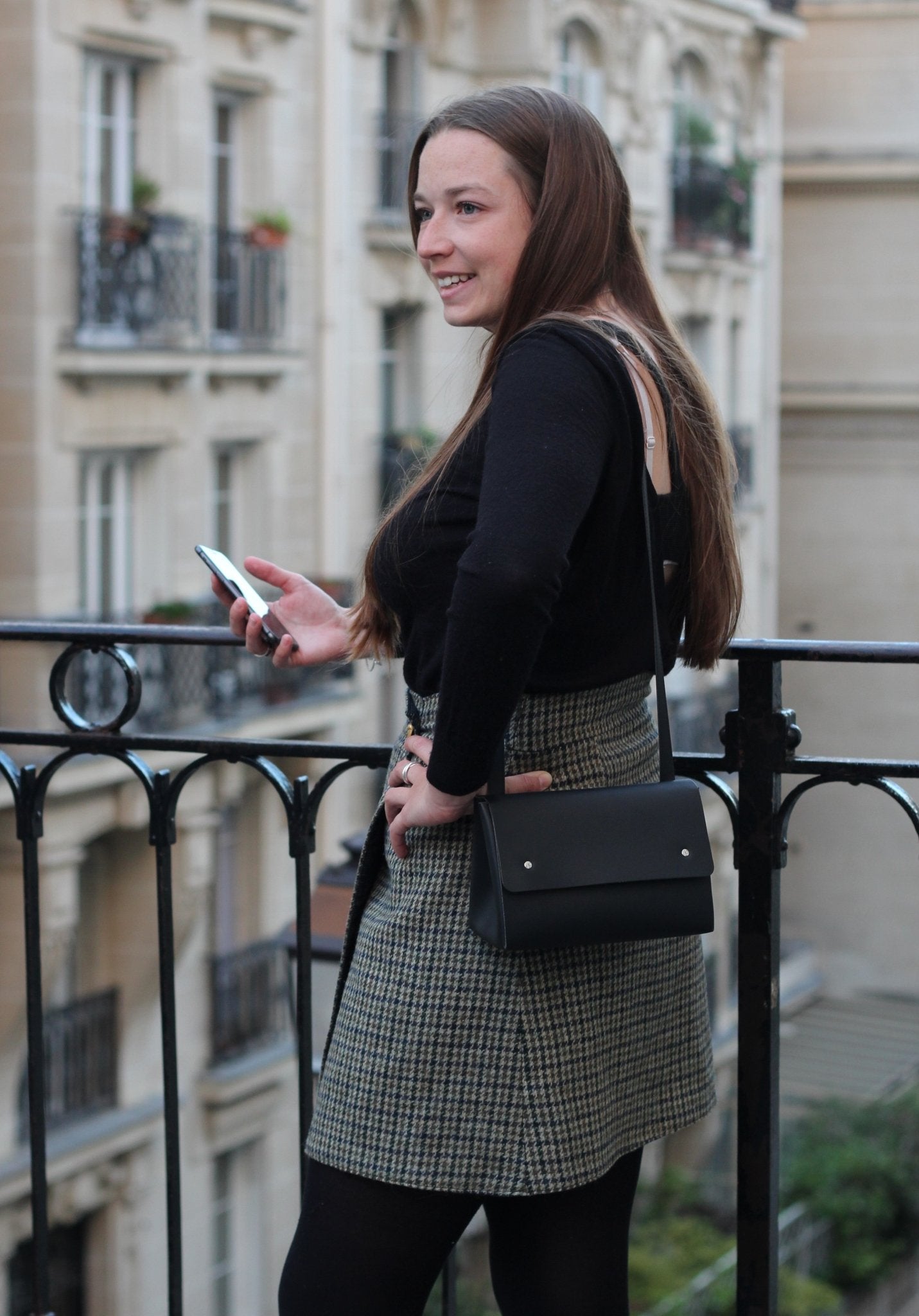 Jupe Maureen | Réversible Vert/ Noire Kaki / Noire - Aptaé Paris