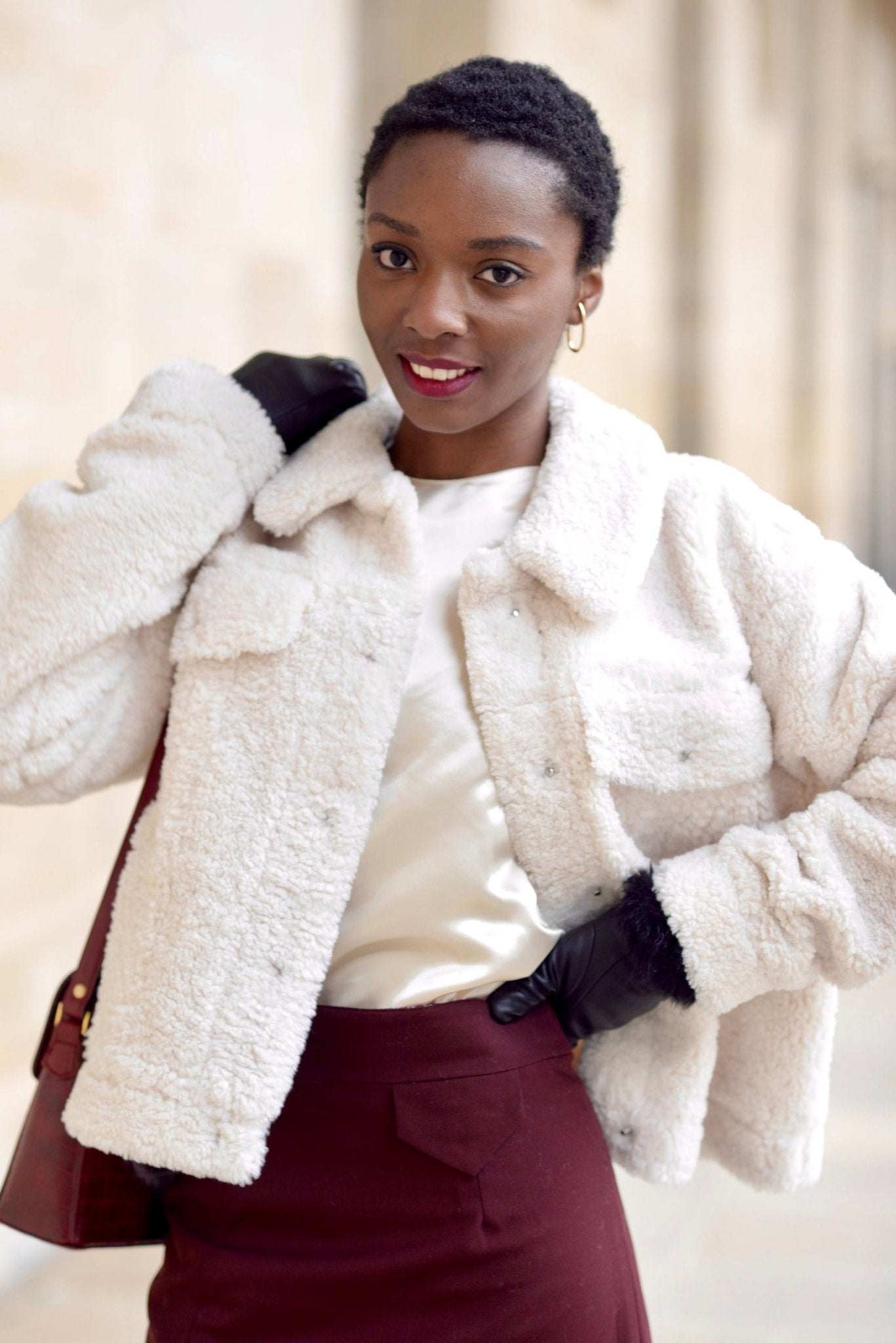 Mini-jupe ANAÉ bordeaux effet vernis - Oops clothes x more Mini-jupe ANAÉ bordeaux effet vernis - Oops clothes x more