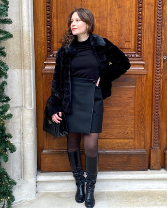 Jupe Maureen | Réversible Argenté / Noir - Aptaé Paris