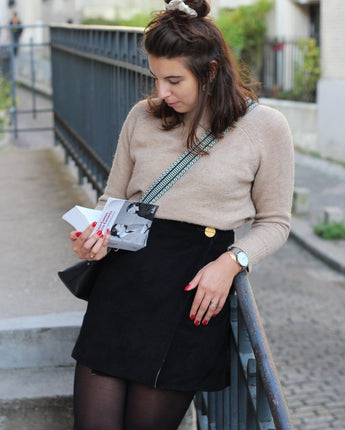 Jupe Maureen | Réversible Vert/ Noire Kaki / Noire - Aptaé Paris