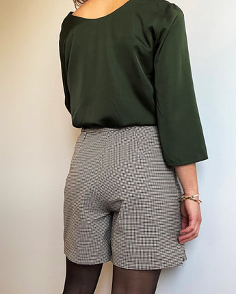 Jupe-Short Jamy | 2 en 1 | Carreaux Marronés - Aptaé Paris