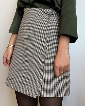 Jupe-Short Jamy | 2 en 1 | Carreaux Marronés - Aptaé Paris
